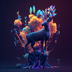 illustration of a deer generative ai