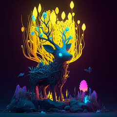 illustration of a deer generative ai