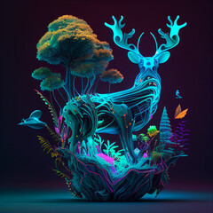 illustration of a deer generative ai