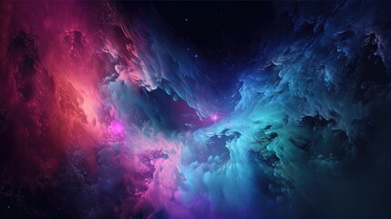 Obraz na płótnie Canvas Une nébuleuse dans le gradient de l'espace. Beaucoup de couleurs dans la galaxie. Idéal comme fond d'écran.