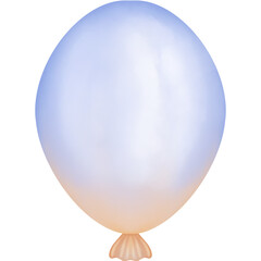 Watercolor pastel blue and beige balloon illustration isolated on transparent background. Birthday party,baby shower decoration,etc.