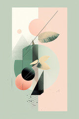 Minimalist spring design, pastel colors with geometric shapes and clean aesthetics Generative AI Illustration