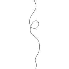 Hand drawn gray string clipart.Watercolor balloon string illustration isolated on transparent background.