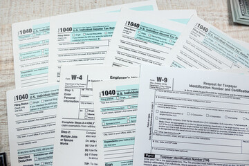 Fototapeta premium blank of 1040 tax form, closeup. Accounting concept