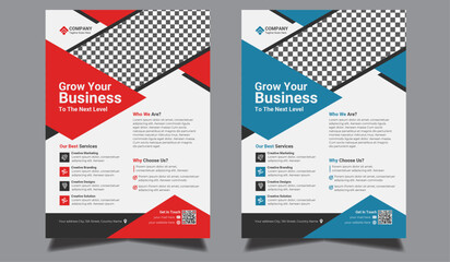 Flyer template layout Corporate business flyer Creative modern vector flyer concept with dynamic abstract shapes on background
