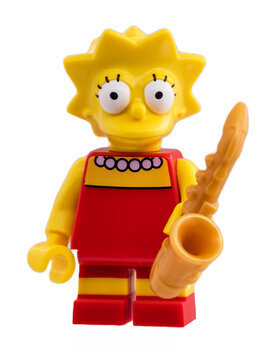 Dortmund - Deutschland 27. M&auml;rz 2023 Lego Minifigure Lisa Simpson