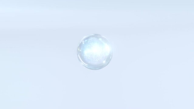Bubbles are combined to create a moisturizing agent. The components of a macro photograph combine to create a serum. animation for 3D cosmetics. Metaball-animated liquid blobs that are morphing.