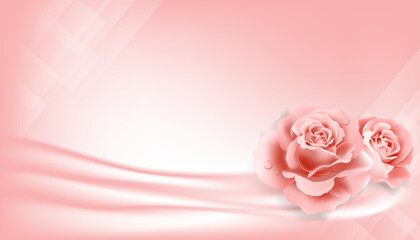 Pink roses vector background, wallpaper