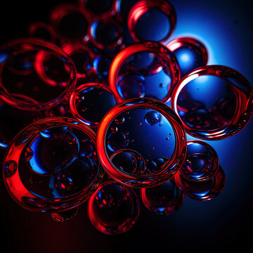 A background featuring circles in shades of red and blue