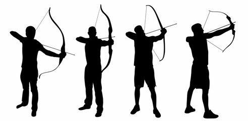 archer set isolated on white, logo, icon