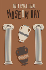 International Museum Day 18 May sketch illustration vector design poster.