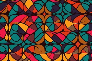 vibrant abstract background with various shapes and colors. Generative AI