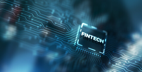 Fintech financial technology digital money internet banking concept