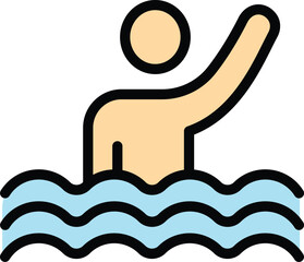 Sport synchronized swimming icon. Outline Sport synchronized swimming vector icon for web design isolated on white background color flat