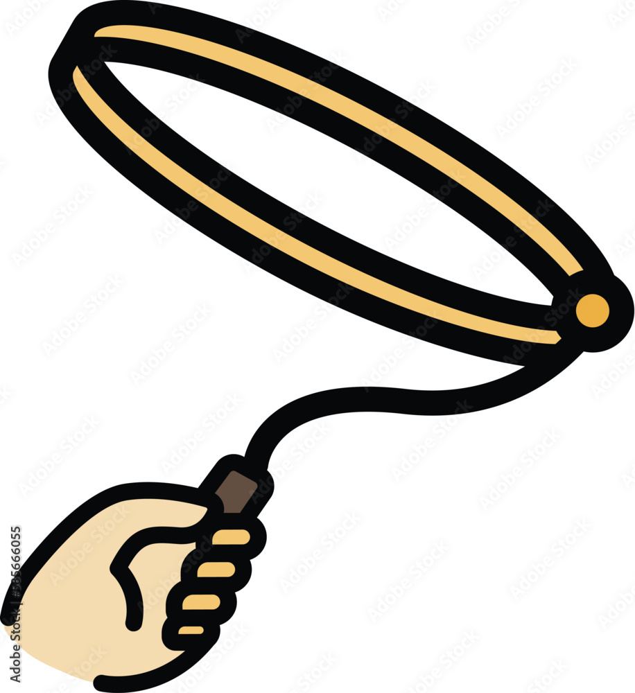 Poster knot lasso icon. outline knot lasso vector icon for web design isolated on white background color fl