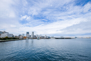 Naklejka premium 神奈川県横浜市山下公園に停泊している氷川丸からの景色
