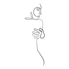 Trendy Line Art Drawing of Woman Body. Female Figure Nude Back Line Art Vector Illustration for Wall Decor, Spa, T-shirt, Print, Poster. Female Naked Back Creative Drawing in Modern Linear Style