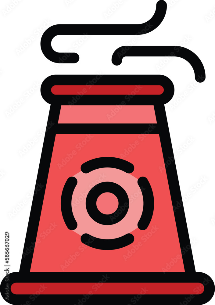 Poster factory chimney icon. outline factory chimney vector icon for web design isolated on white backgroun