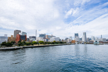 Naklejka premium 神奈川県横浜市山下公園に停泊している氷川丸からの景色