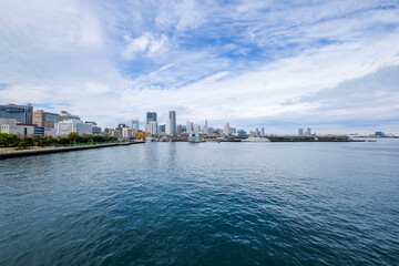 神奈川県横浜市山下公園に停泊している氷川丸からの景色