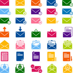 An illustration set of email icons created with simple line drawings.