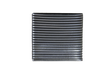 Metal grating in the door for air ventilation, isolated on a white background