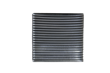 Metal grating in the door for air ventilation, isolated on a white background