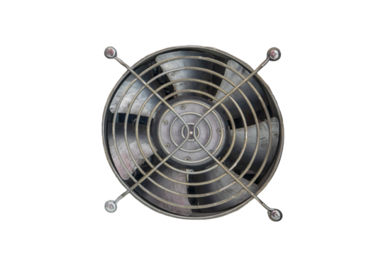 One server blocks with large fans, isolated on a white background