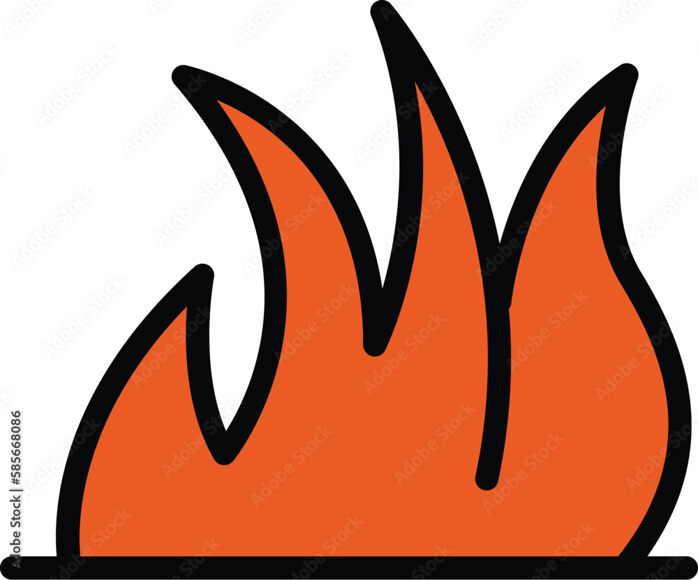 Aufkleber fire flame icon. outline fire flame vector icon for web design isolated on white background color fl