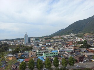 Naklejka premium small town 소도시