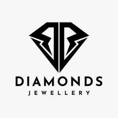 Luxury diamond jewelry initial letter RR logo design