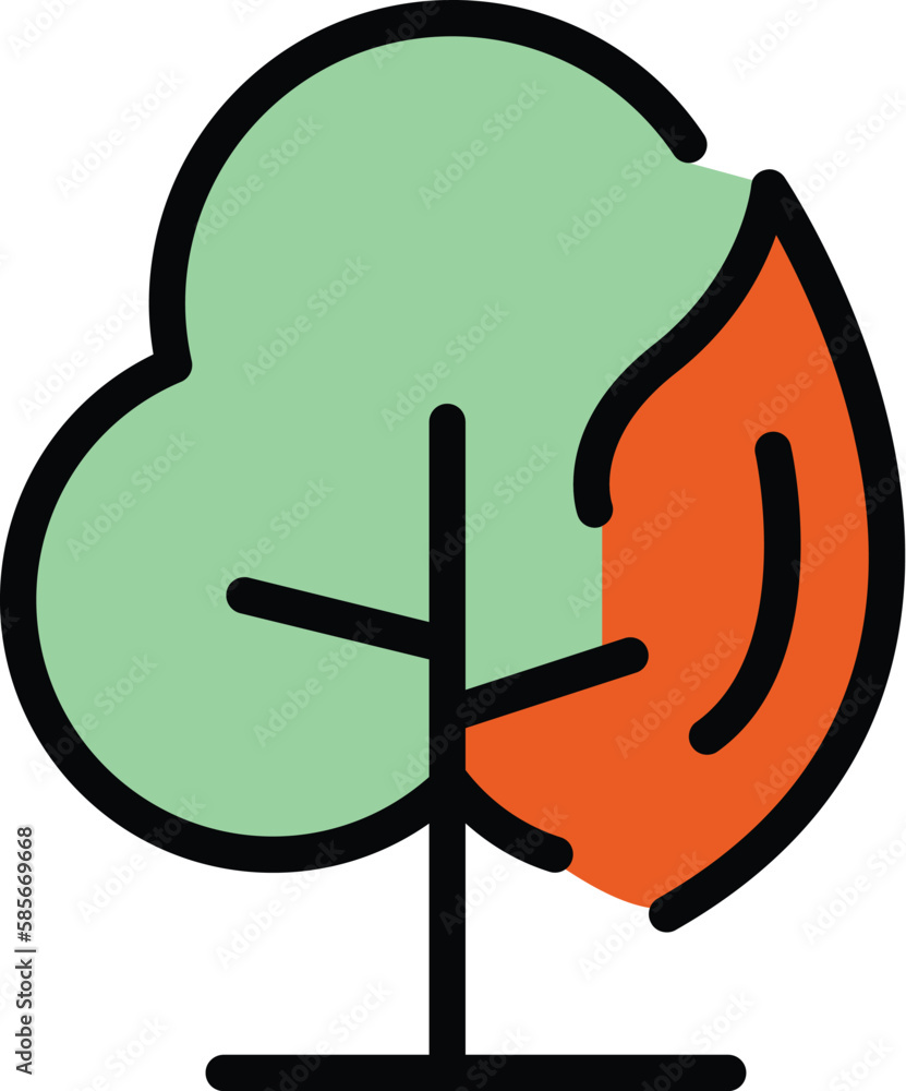 Aufkleber tree bonfire icon. outline tree bonfire vector icon for web design isolated on white background colo
