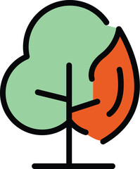 Tree bonfire icon. Outline Tree bonfire vector icon for web design isolated on white background color flat