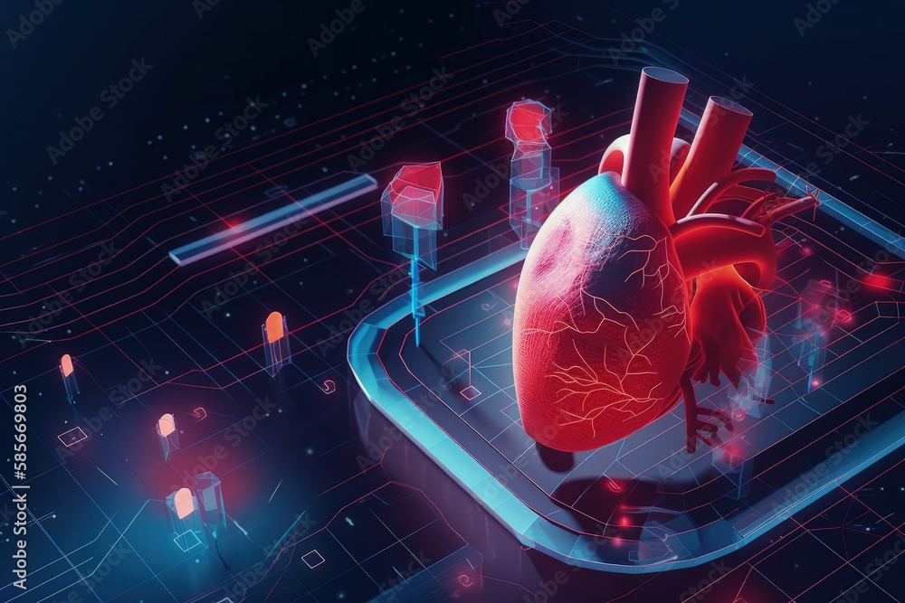 Poster heart icon displayed on a smartphone screen. generative ai