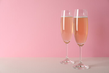 Concept of delicious alcohol drink, champagne beverage
