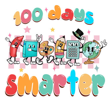 100 Days of School Sublimation Design PNG