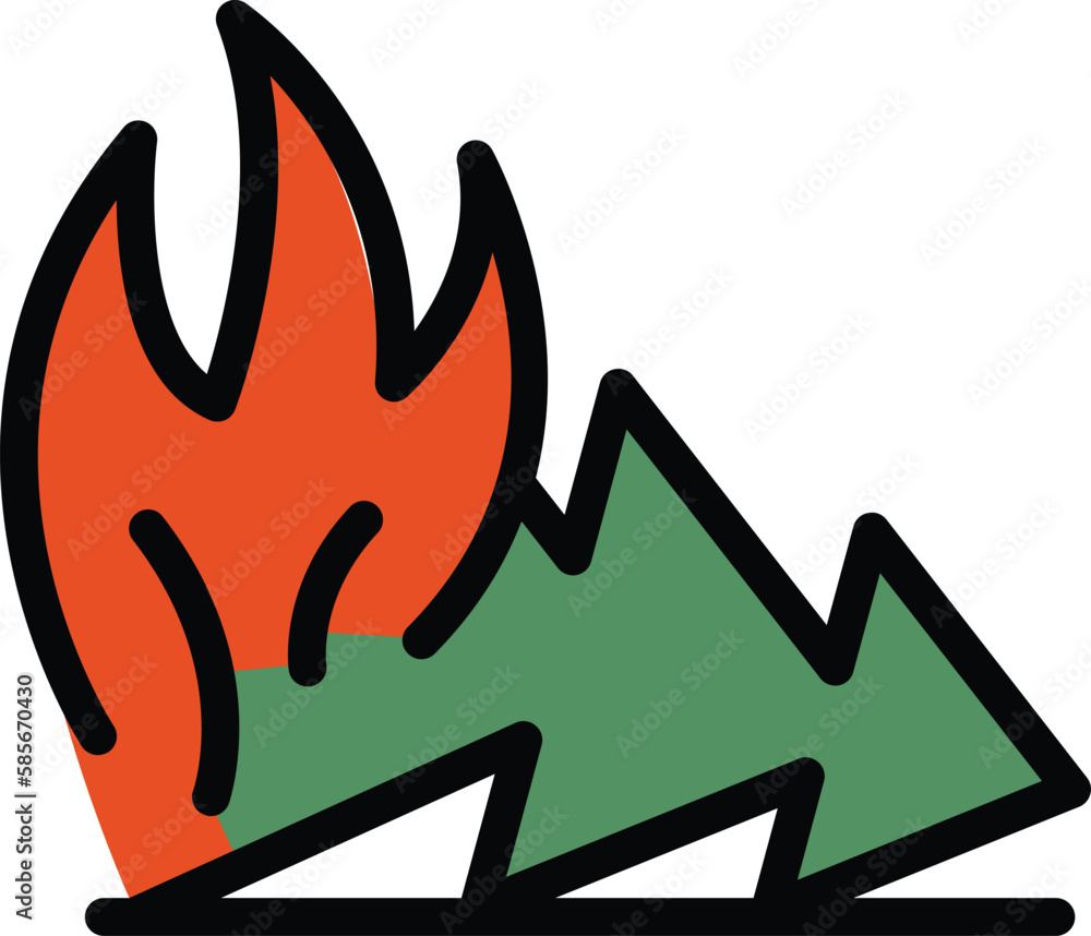 Poster forest blaze icon. outline forest blaze vector icon for web design isolated on white background colo