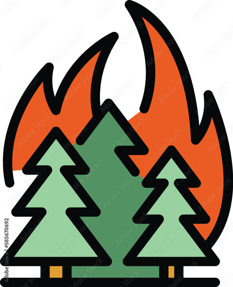 Poster forest blazing icon. outline forest blazing vector icon for web design isolated on white background 