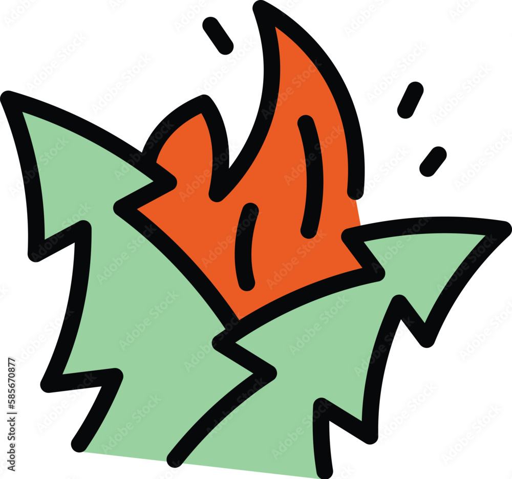 Aufkleber forest on fire icon. outline forest on fire vector icon for web design isolated on white background 