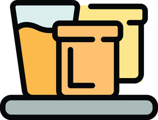 School breakfast icon. Outline school breakfast vector icon for web design isolated on white background color flat