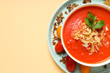 Dish made from tomatoes - tasty tomato soup