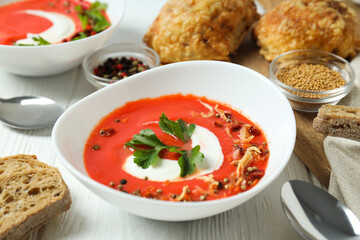 Dish made from tomatoes - tasty tomato soup