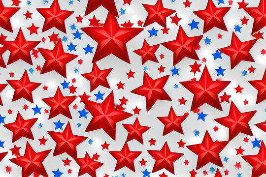 Seamless pattern with stars for 1st of July celebration. Generative Ai