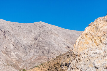 Rock face of a mountain composed of sand accumulated over the years