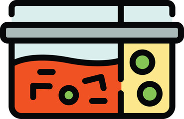 Child food box icon. Outline child food box vector icon for web design isolated on white background color flat