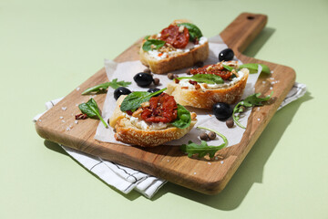Sandwich with sun-dried tomato - tasty snack concept