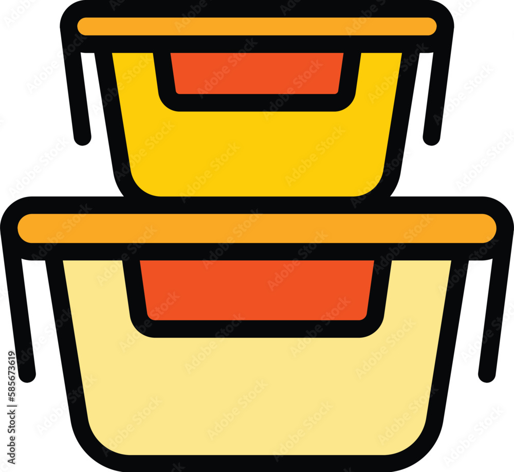 Poster containers meal icon. outline containers meal vector icon for web design isolated on white backgroun