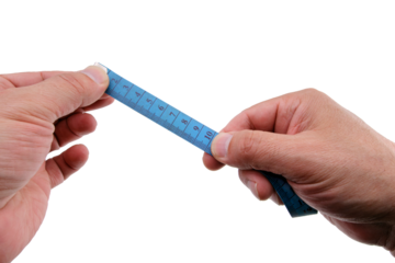 mesure 10 cm avec mètre ruban couturière sur fond transparent