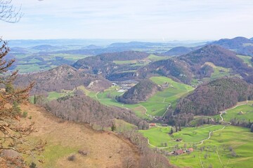 Obraz premium landscape in switzerland in the canton of basel land from the 