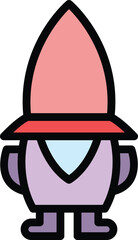 Farm dwarf icon. Outline Farm dwarf vector icon for web design isolated on white background color flat